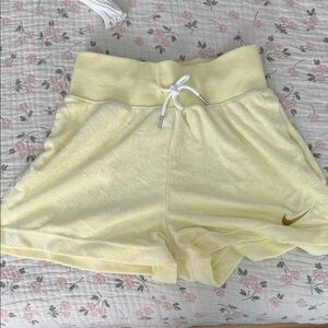 Nike Women's Light Yellow Athletic Shorts